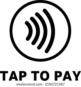 Tap to pay sign, NFC payment icon, Contactless payment, wireless pay icon, NFC technology, card Payment icon, smartphone payment