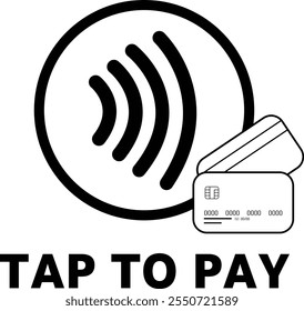 Tap to pay sign, NFC payment icon, Contactless payment, wireless pay icon, NFC technology, card Payment icon, smartphone payment