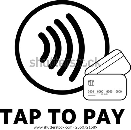 Tap to pay sign, NFC payment icon, Contactless payment, wireless pay icon, NFC technology, card Payment icon, smartphone payment