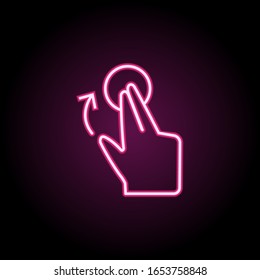 Tap, push, hand, touch neon icon. Simple thin line, outline vector of touch gesture icons for ui and ux, website or mobile application