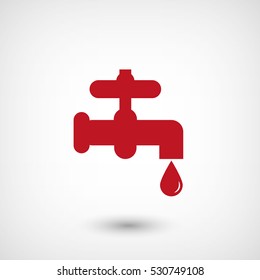 tap - red vector  icon with shadow