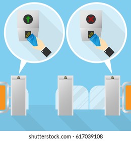 Tap The RFID Card To Open Turnstile Authorize Pay