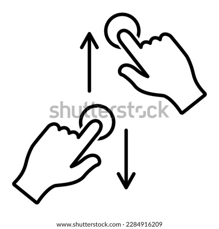 tap and scroll icon in trendy outline style design. Vector illustration isolated on white background.