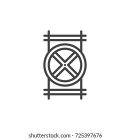 Tap shutter line icon, outline vector sign, linear style pictogram isolated on white. Symbol, logo illustration. Editable stroke