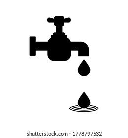 Tap sign icon. Faucet vector icon. Bathroom symbol. vector illustration