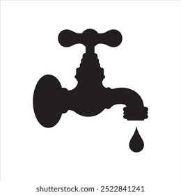 Tap silhouette vector illustration on white background