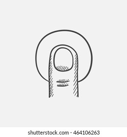 Tap sketch icon for web, mobile and infographics. Hand drawn vector isolated icon.