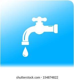 tap spigot on light and purity water background 