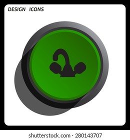 tap symbol. icon. vector design Green Start button, forward, to continue. Flat design style.
