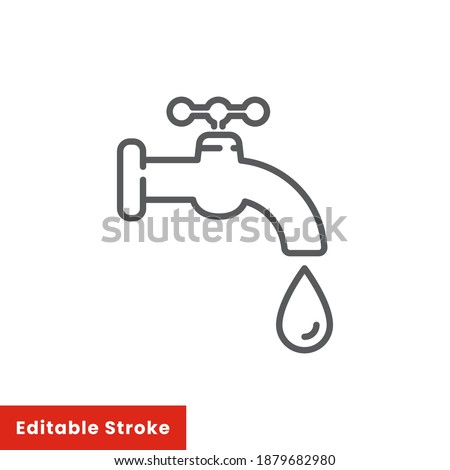 Tap symbol. Thin line icon. Flat design. Stock - Editable stroke vector illustration. eps 10
