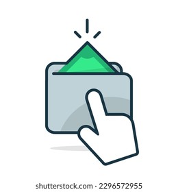 tap to top up, transfer, add money button concept illustration flat design vector eps10. modern graphic element for landing page, empty state ui, infographic, icon