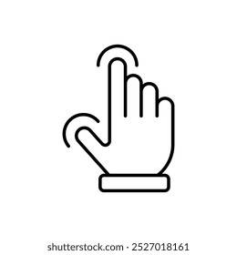 Tap with two fingers gesture on transparent background