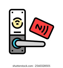 tap unlock nfc technology color icon vector. tap unlock nfc technology sign. isolated symbol illustration