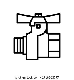 grifo, válvula, calefacción. Signo vectorial en un estilo simple aislado en un fondo blanco