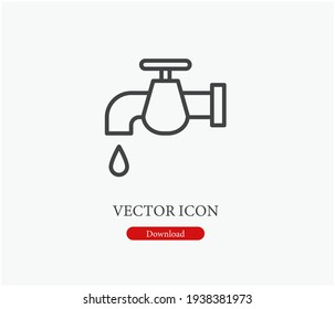 Tap vector icon.  Editable stroke. Symbol in Line Art Style for Design, Presentation, Website or Apps Elements. Pixel vector graphics - Vector