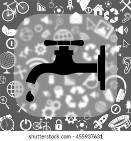 tap vector icon - matte glass button on background consisting of different icons