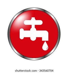 tap - vector icon on  the red button