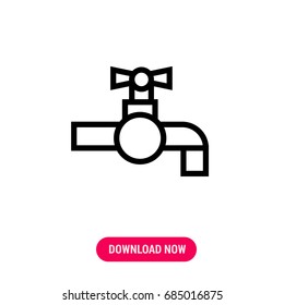 Tap vector icon, The outlined symbol of water tap. Simple, modern flat vector illustration for mobile app, website or desktop app 