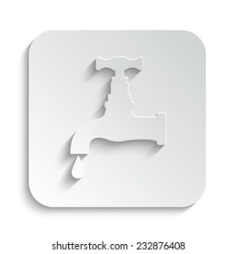 tap  - vector icon with shadow on a grey button