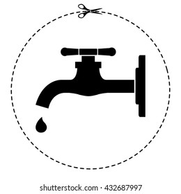 tap vector icon with water drop
