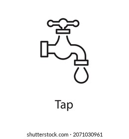 Tap vector Outline Icon Design illustration. Construction Symbol on White background EPS 10 File