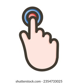 Tap Vector Thick Line Filled Colors Icon For Personal And Commercial Use.
