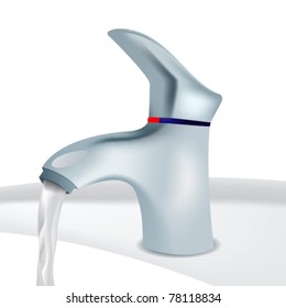 Tap in vectorial illustration with water drop