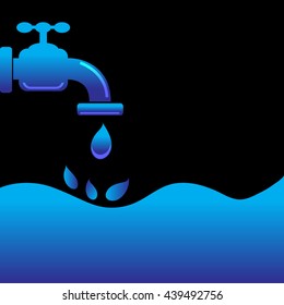 tap water with water background. vector illustration