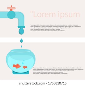 tap water drips into the aquarium