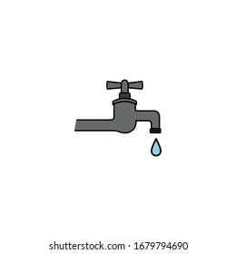 Tap and water drop flat icon