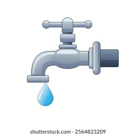 Tap and Water drop Illustration, Water tap Vector