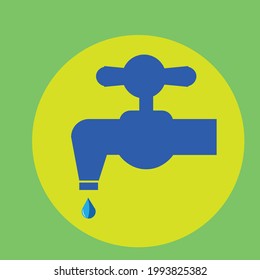 A TAP and water droplet -  conservation Illustration, drought Vector, Icon