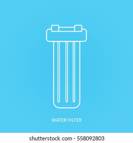 Tap water filter icon. Drink and home water purification filters. Vector water filter icon. In line water filter 
