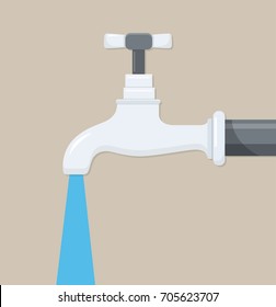 tap water flat design icon