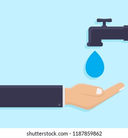 Tap water flat design vector illustration