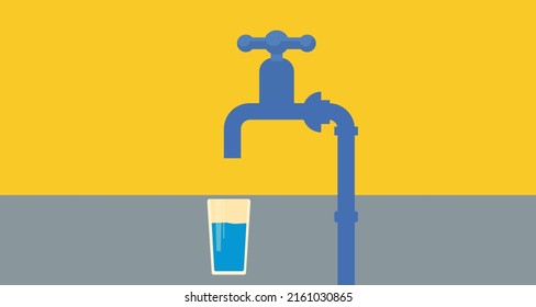 tap water in a glass graphic element Illustration template design