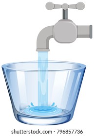 Tap Water In The Glass Illustration