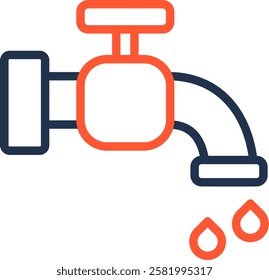 Tap Water Icon Color Line Vector Illustration