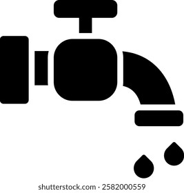 Tap Water Icon Glyph Vector Illustration
