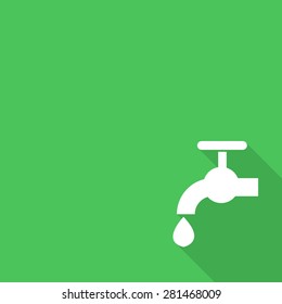 Tap water icon with long shadow