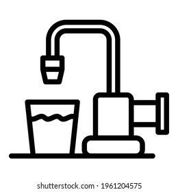 Tap water icon. Outline Tap water vector icon for web design isolated on white background