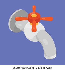 Vector de icono de agua del grifo. ilustración del grifo del baño de agua. Vector de ilustración de grifo de baño