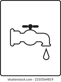 tap water icon vector design template and illustration with editable stroke