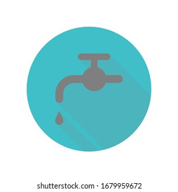 Puntee en el icono de la sombra larga del agua. Glifo simple, vector plano de iconos web para ui y ux, sitio web o aplicación móvil