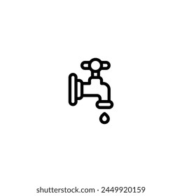 tap water outline icon and illustration