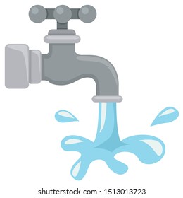 tap water with water over white background. vector illustration  
