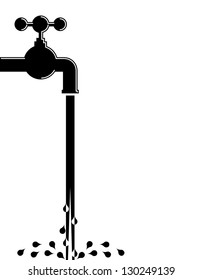 tap water and pipes - illustration