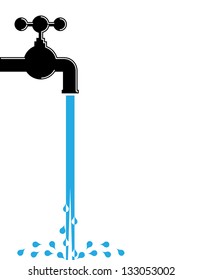 Tap water and pipes - illustration