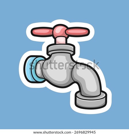 tap water tool in isolated background with white outline