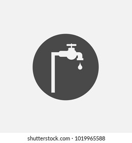 tap water vector icon dripping from pipe tap